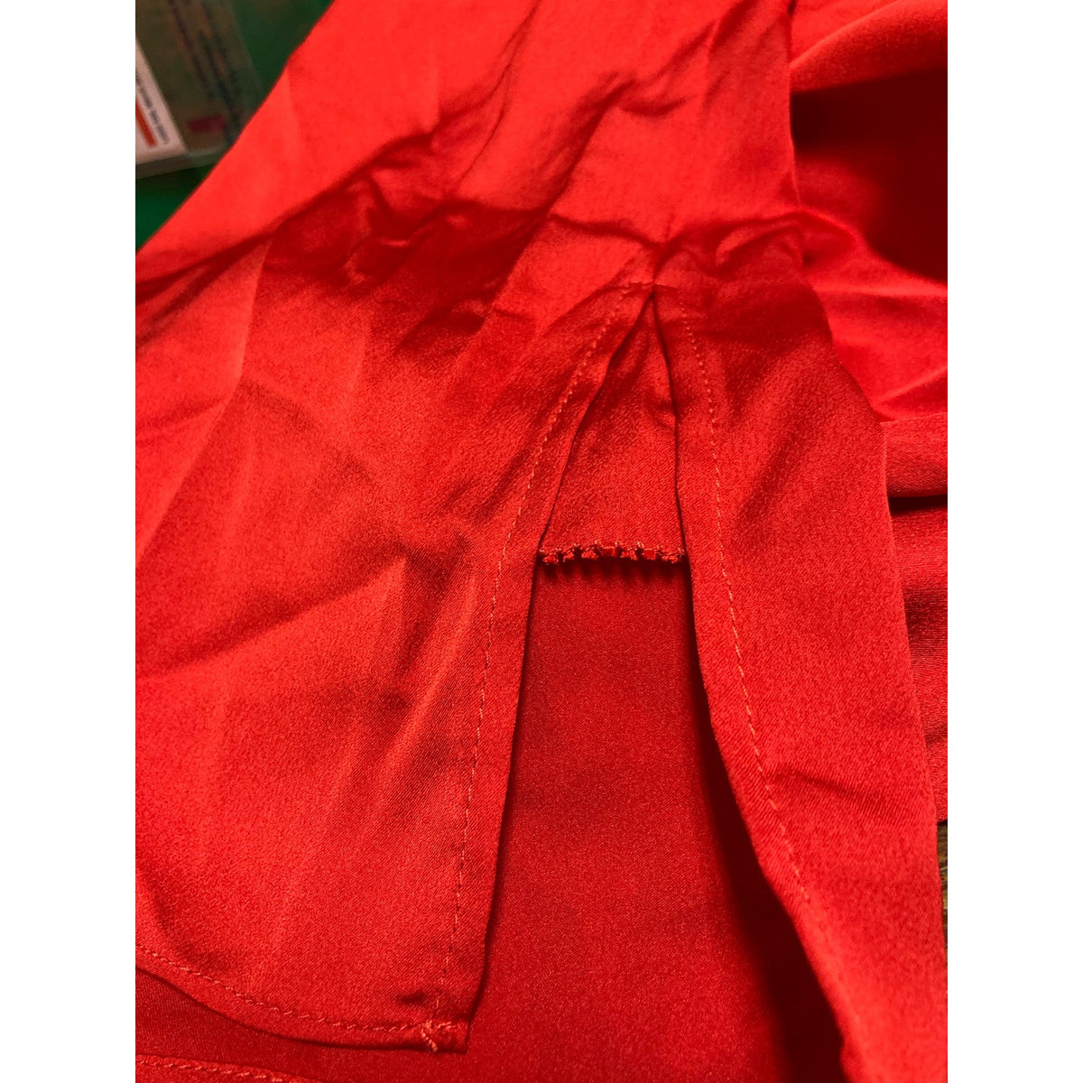 Laundry By Shelli Segal Blouse Large Goji Red NEW Bishop Sleeve Cross V-Neck top