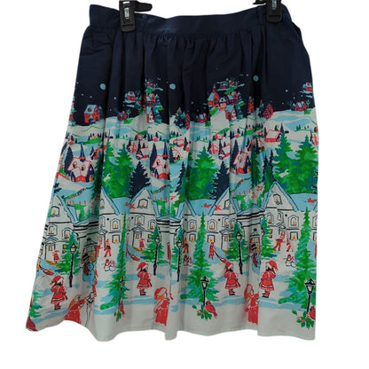 Winter Wonderland Modcloth circle Lined Skirt Size XL Side zip