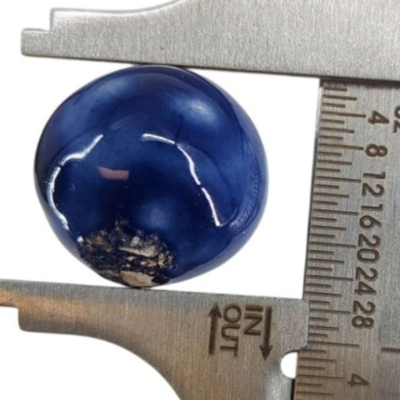 Antique German Handmade Bennington Clay Marble Glazed Blue Large Shooter 13/16"