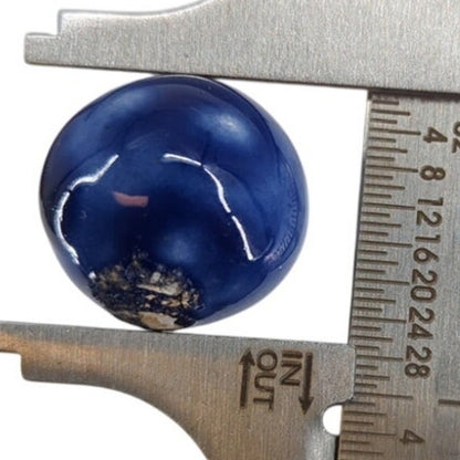 Antique German Handmade Bennington Clay Marble Glazed Blue Large Shooter 13/16"