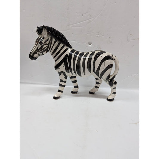 Vintage Ceramic Zebra Figurine Made in Japan Hand Painted 9" collectible NICE