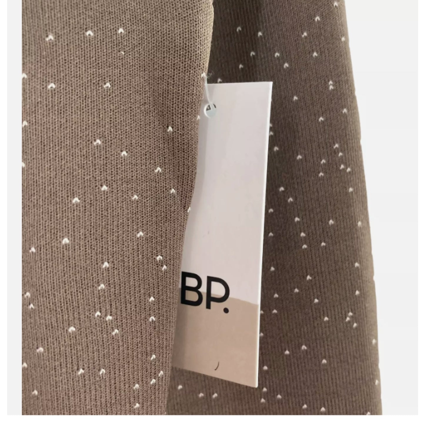 BP. Scoop Crop Long Sleeve Thick Knit Brown Dot Top SMALL NEW casual