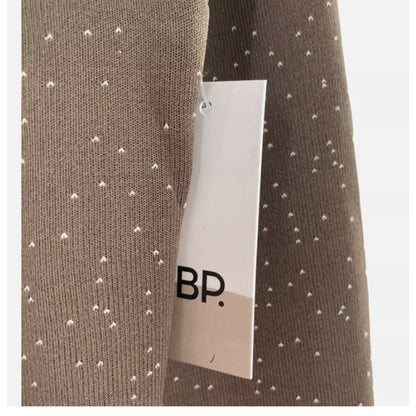 BP. Scoop Crop Long Sleeve Thick Knit Brown Dot Top SMALL NEW casual