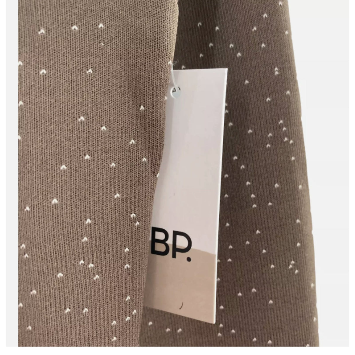 BP. Scoop Crop Long Sleeve Thick Knit Brown Dot Top SMALL NEW casual