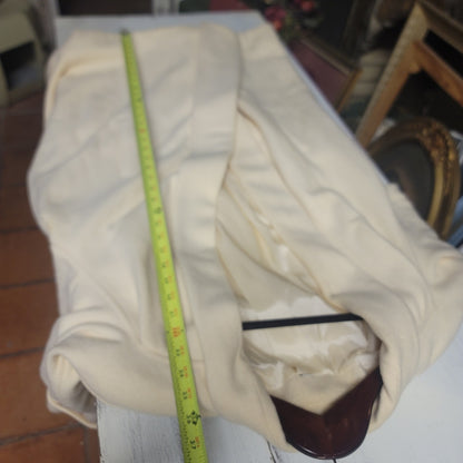 Vintage Cream Pure Wool Swing Coat Classic Minimalist Elegant Winter Overcoat 12