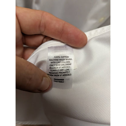 Nordstrom button up white Non Iron Trim Fit 16.5" 34-35 Long sleeve Dress Shirt