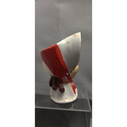Vintage 1950s Inarco Girl Head Vase Planter Red Bonnet Collectible Kitsch MCM