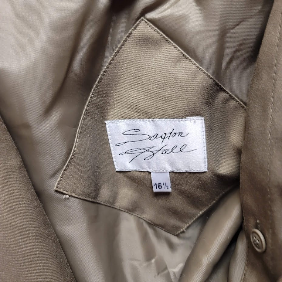 Saxton Hall Size 16.5 Women's Classic Trench Coat Belted Thermolite Plus Tan