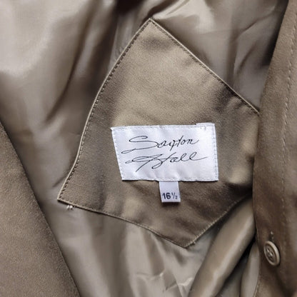 Saxton Hall Size 16.5 Women's Classic Trench Coat Belted Thermolite Plus Tan