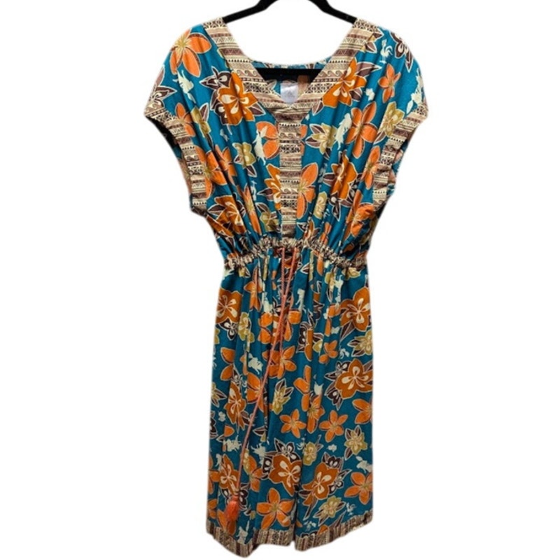 Disney Moana Tropical Floral Print Short Sleeve Dress Plus Size 2X