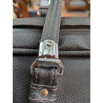 Tiara vintage gray luggage bag suitcase carry on Metal zip Locking Lined travel