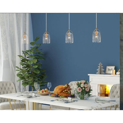 LNC Eritrichium 1-Light Mini Gold Modern Pendant Light Fixtures NEW