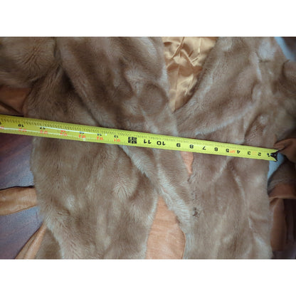 Vintage Fairmoor Faux Fur Belted Long Coat Old Hollywood Regency Glamour MEDIUM