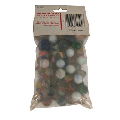 Vintage Arkin A OK Tournament Grade Glass Marbles Sealed Mesh Bag Pack #ABBY
