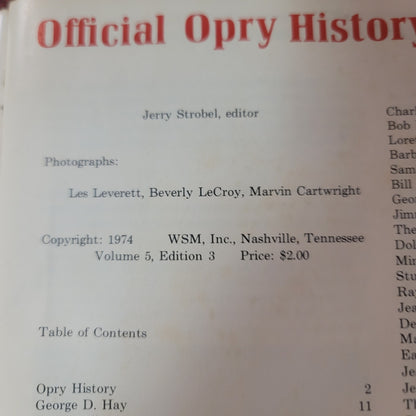 VINTAGE WSM Grand Ole Opry History Picture Book 1974 vol. 5 ed. 3 COUNTRY MUSIC