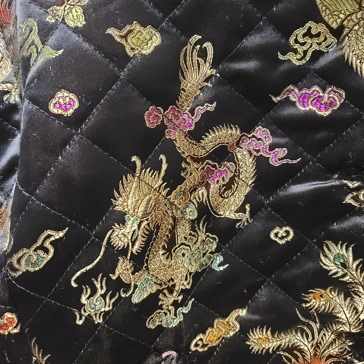 Uniform John Paul Richard VINTAGE Satin Asian Embroidery Dragon Jacket 1980s
