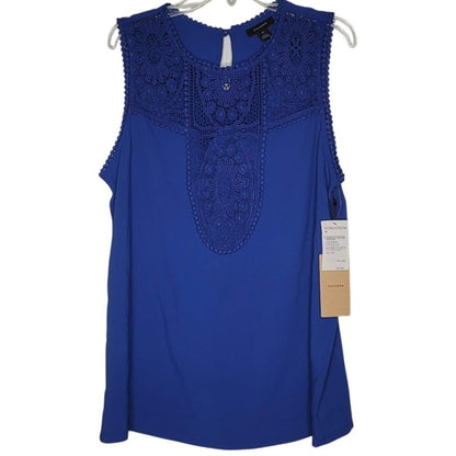 Halogen Size Medium Blue Mazarine Sleeveless blouse shirt Casual Career
