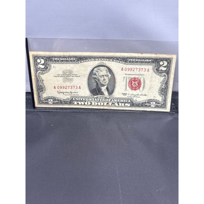 Paper Currency Bank Note USA Paper Money $2 Series 1963 red seal