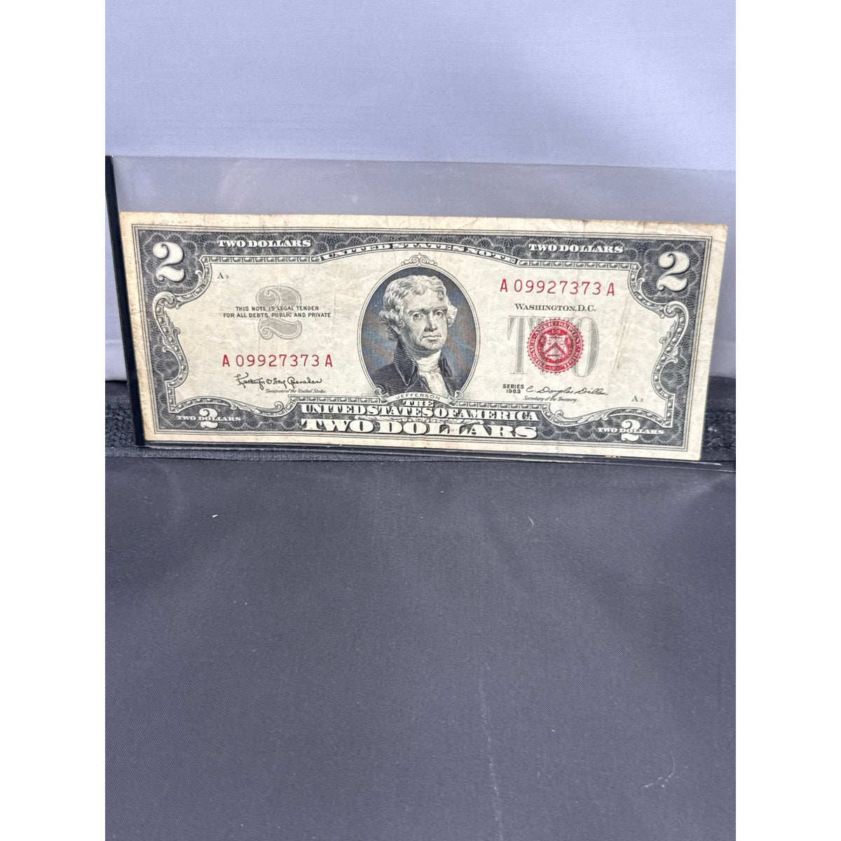 Paper Currency Bank Note USA Paper Money $2 Series 1963 red seal
