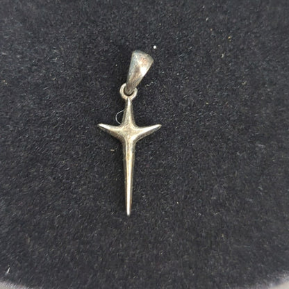 Vintage Steven Lavaggi Sterling Silver 925 Artist Hope CROSS Minimalist Pendant