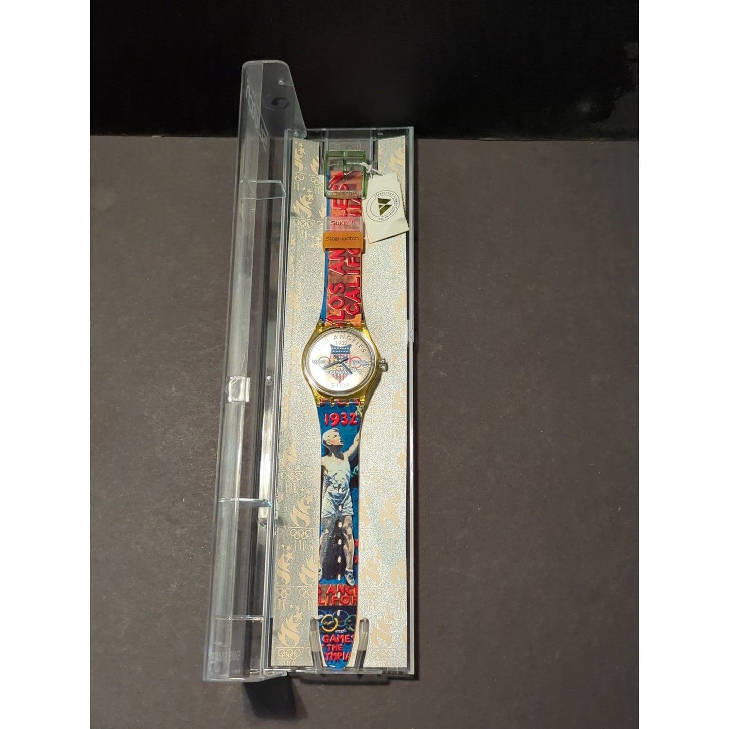 NEW Swatch Stop Watch LOS ANGELES 1932 SSZ100 from 1994 Olympic Special Edition