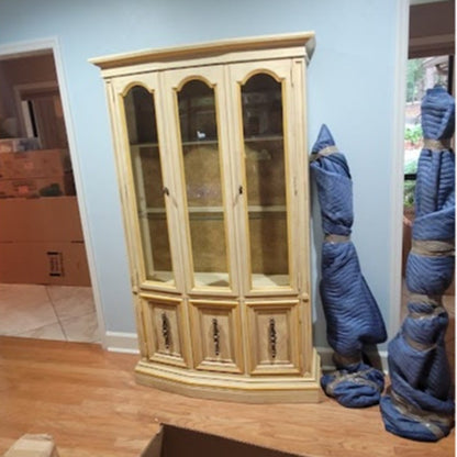 Secondhand Sandies: Vintage French Provincial Low Profile China Cabinet Hutch Cream