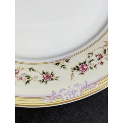 Vintage Lynns Fine China Dinner Plates Set of 3 Floral Gold Trim French Country