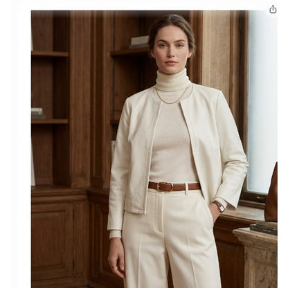Philosophy Republic Clothing Jacket Size Large Ivory Open front Bolero Style NEW