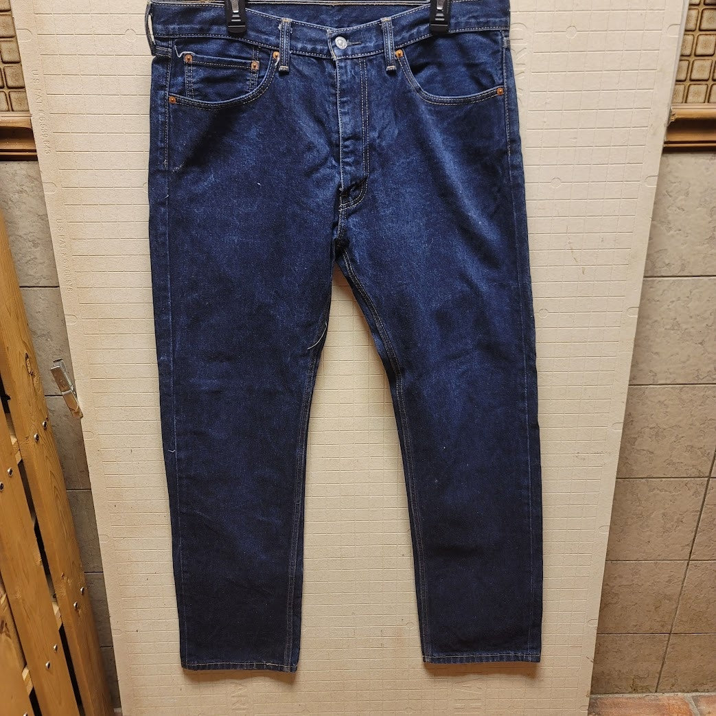 LEVI's STRAUSS blue denim jean 36" X 34" Pre-Owned straight leg dark wash