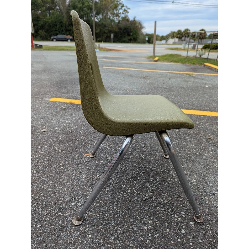 Secondhand Sandies: Artcobell avocado green Vintage kids chair school 4 available PRICED individuallyD