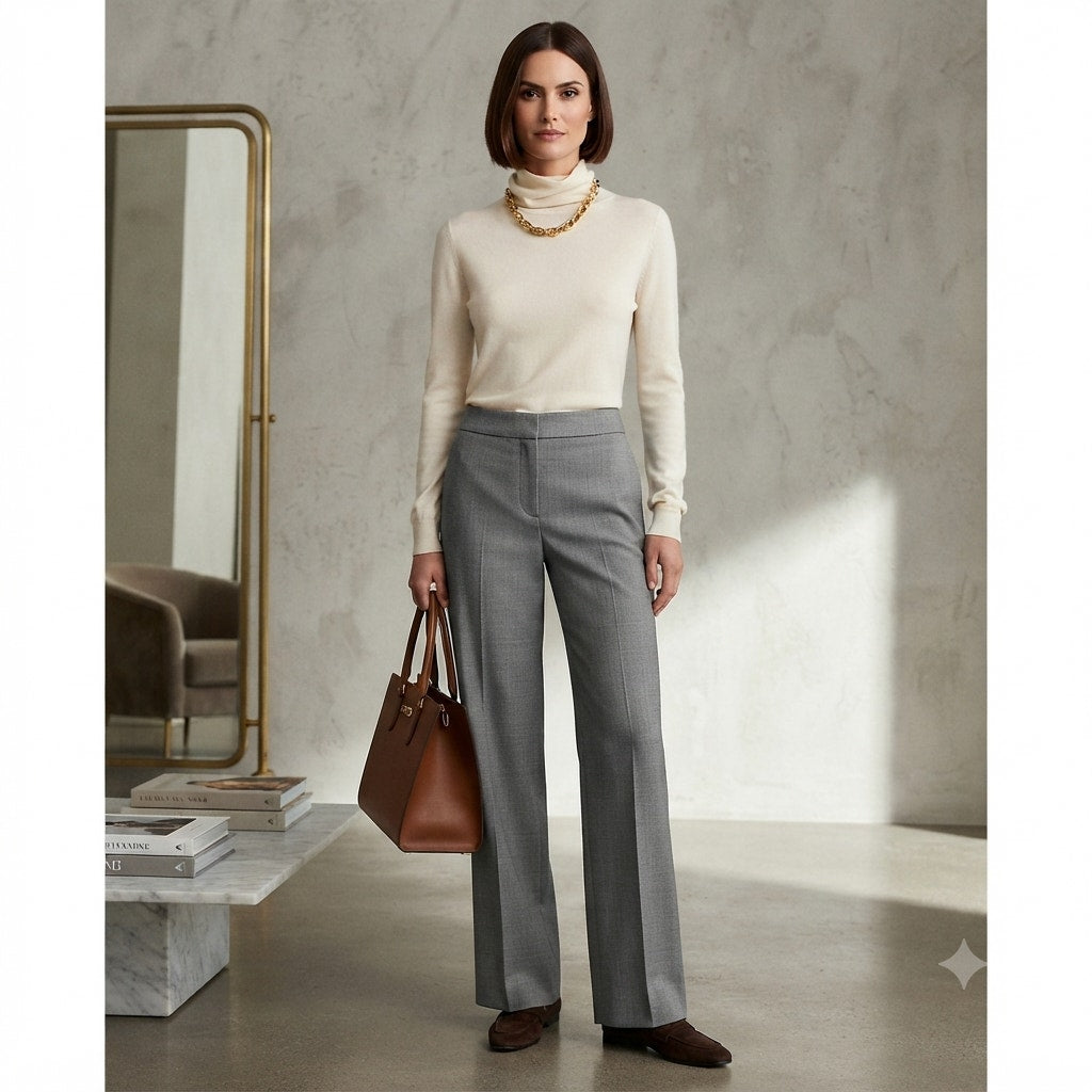 Alex Marie Size 2P Career Dress Pants Tab front waist Gray trousers