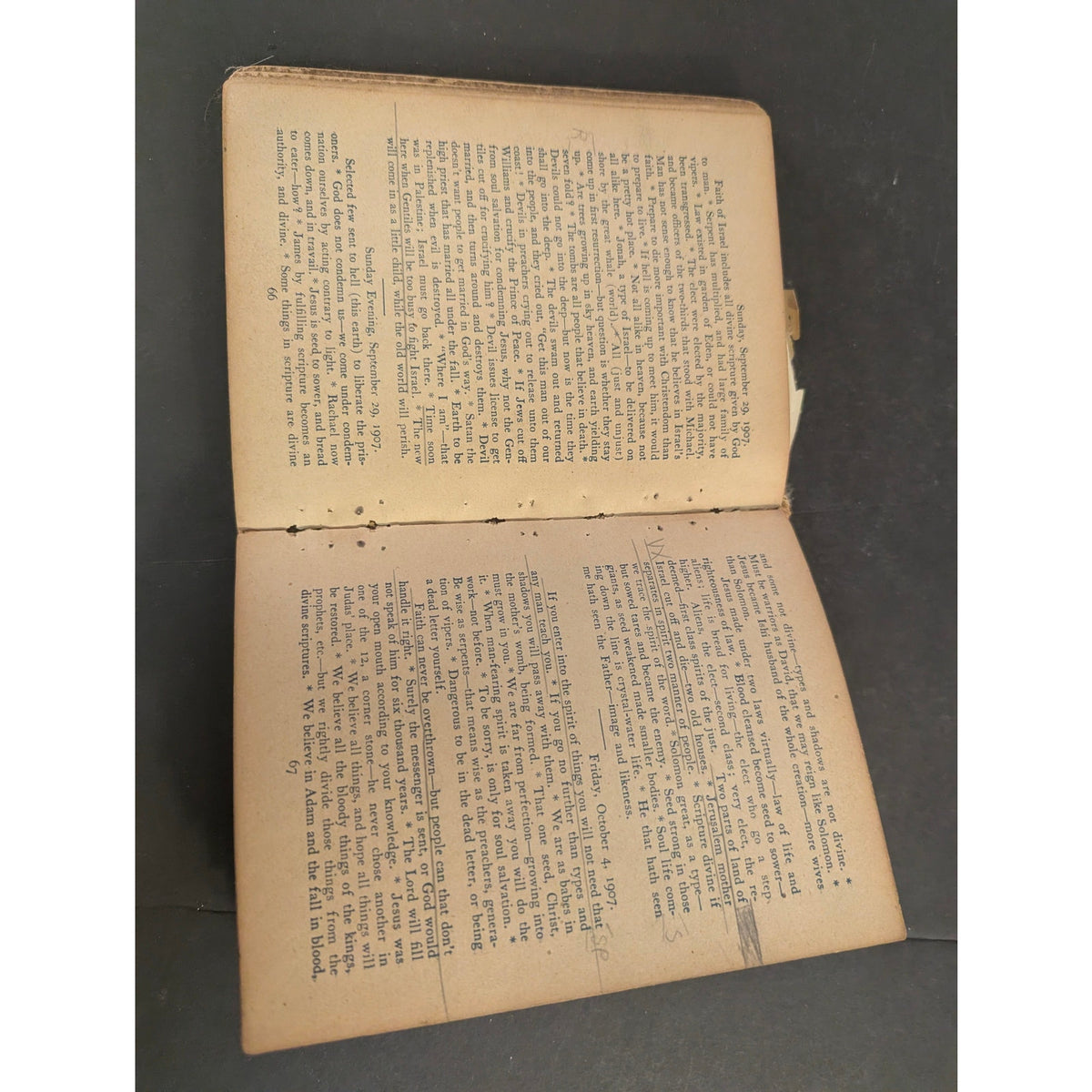 Antique 7 Baskets of Fragments Leather Bound Book Religious Rare
