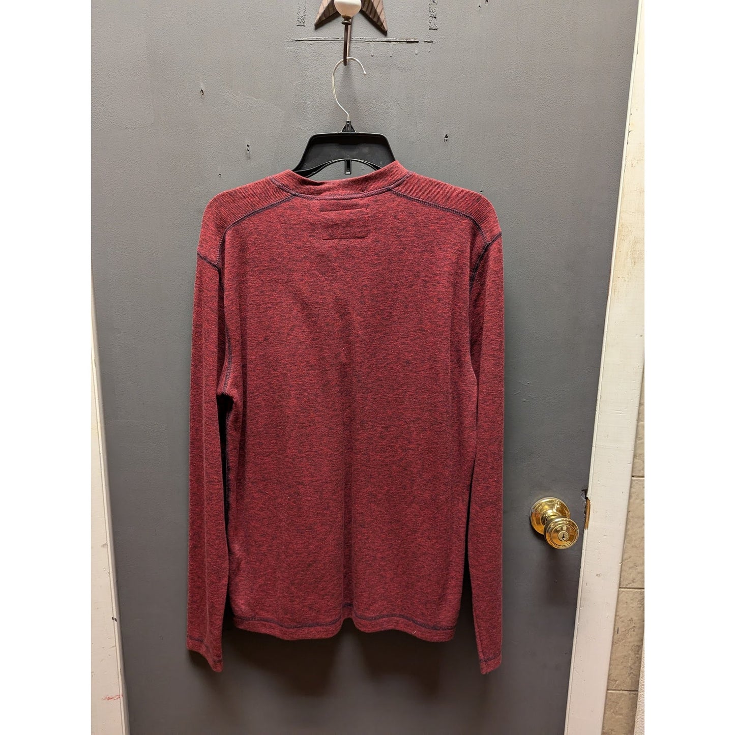 VTG 1946 Long Sleeve 3-Button Henley Men's T-Shirt NWT Wine Heather Size LARGE