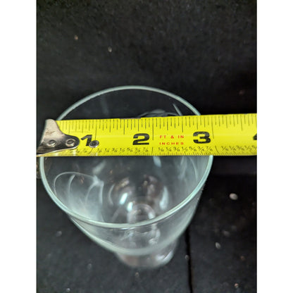 Vintage Etched Wheat Crystal Stemmed Goblets / Wine Glasses - Pair