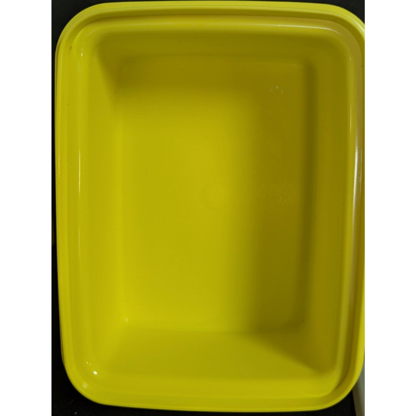 Vintage Tupperware Servalier Harvest Yellow Loaf Pan Container with Sheer Lid