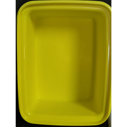 Vintage Tupperware Servalier Harvest Yellow Loaf Pan Container with Sheer Lid