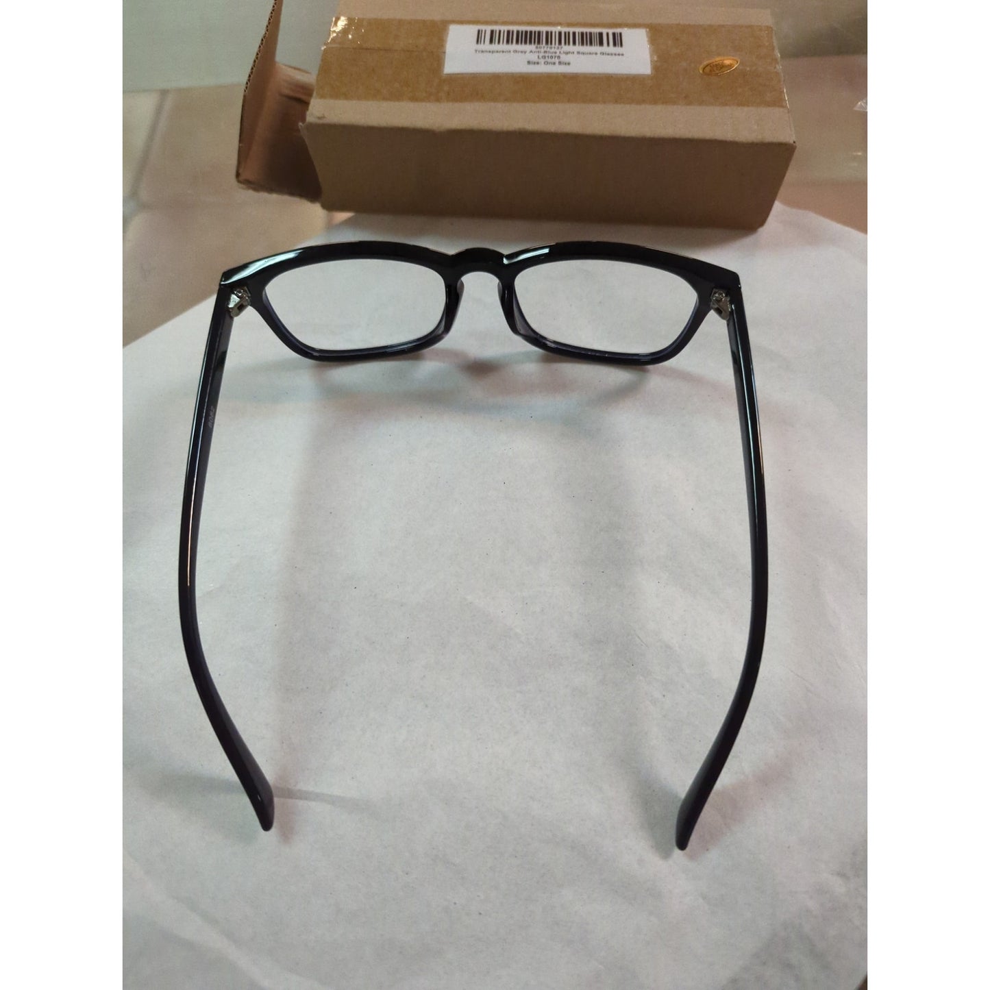 8082 Eyeglass Frames transparent blue anti blue light square glass black LG1070