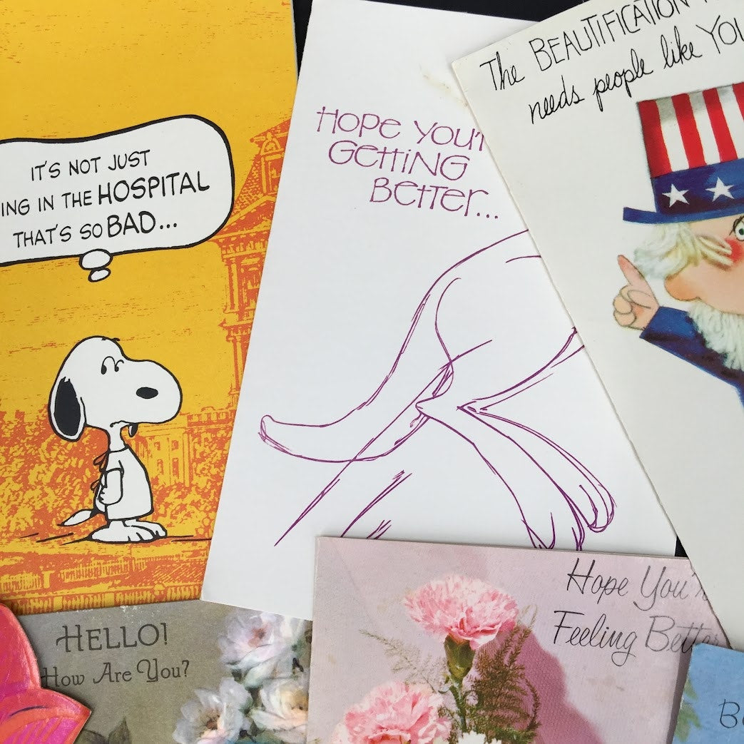 Vintage greeting Cards LOT ephemera Used GREAT cursive Graphics Scrapbooking
