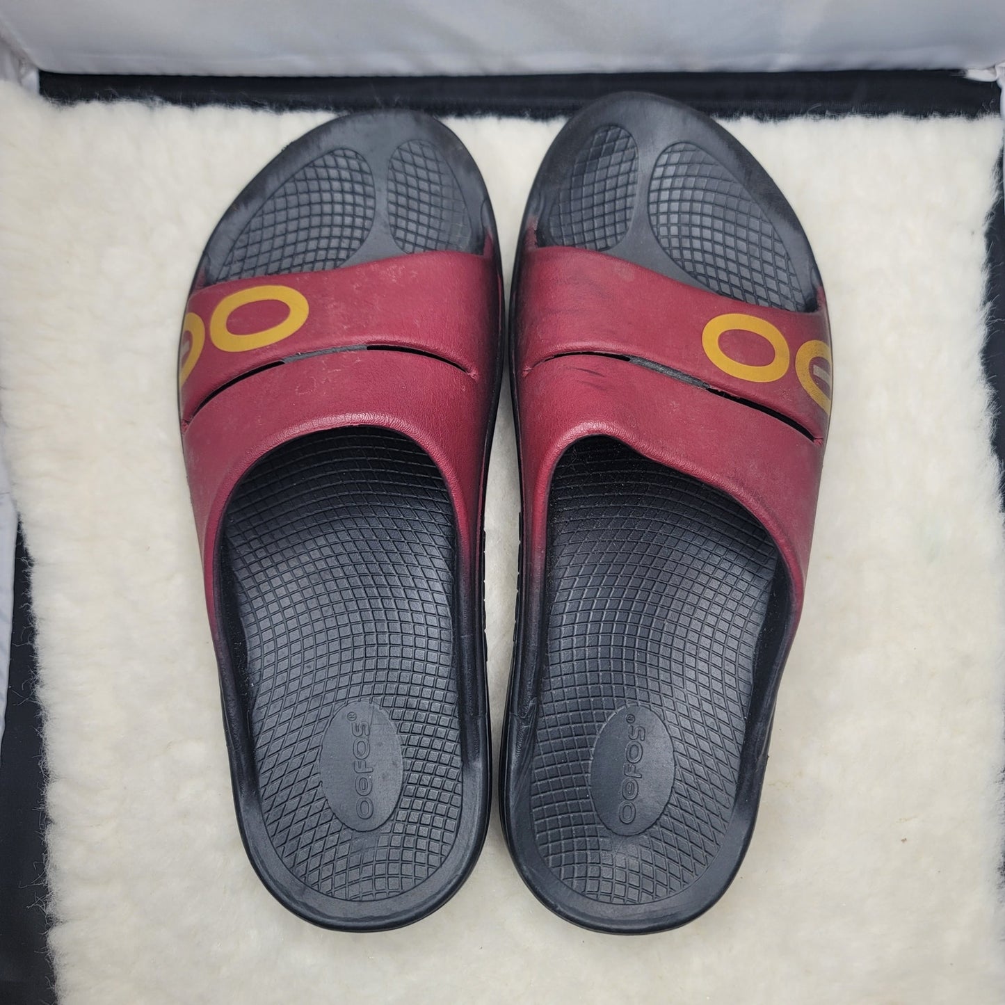 OOFOS OOahh Sport Slide Sandals Men's 12 / Women's 14 Cabernet Recovery Shoes