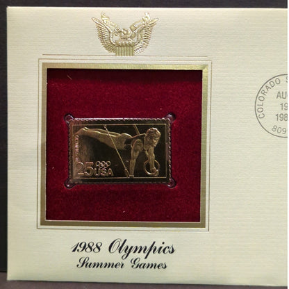 Golden Replicas of United States Stamps Collectible 22kt Gold 1988 OLYMPICS
