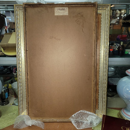 Marc Arthur Mentor Daily Life Oil Board framed 19" x 36" Folk Art Afro-Haitian
