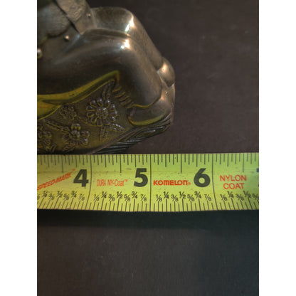 Vintage Metal Rocking Horse Figurine Piggy Bank Missing Stopper