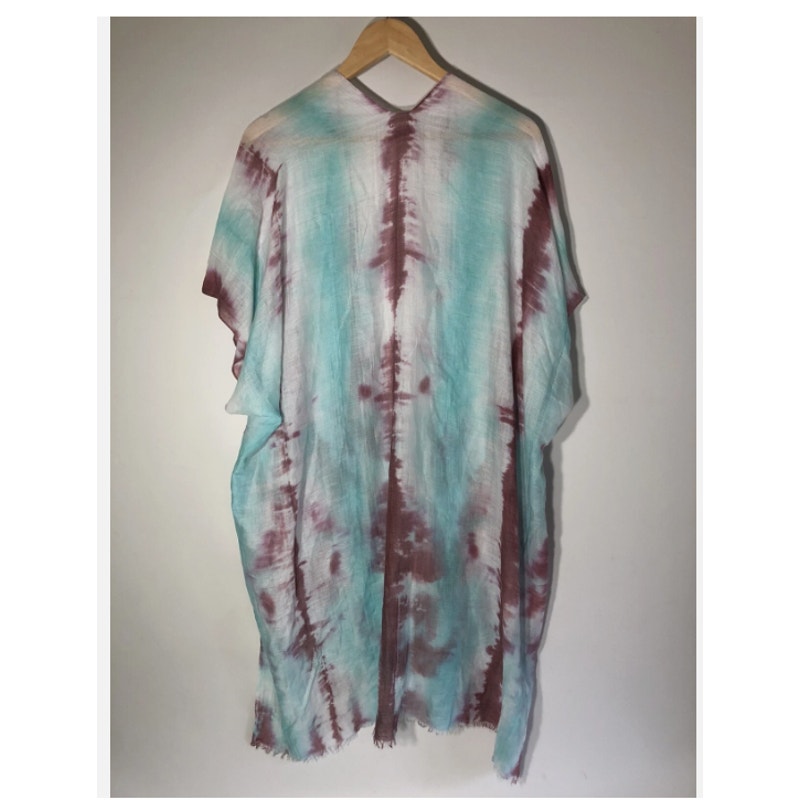 Lulla Collection by Bindya pINK/BLUE KIMONO Tie Die Cover-Up scarf One Size NEW