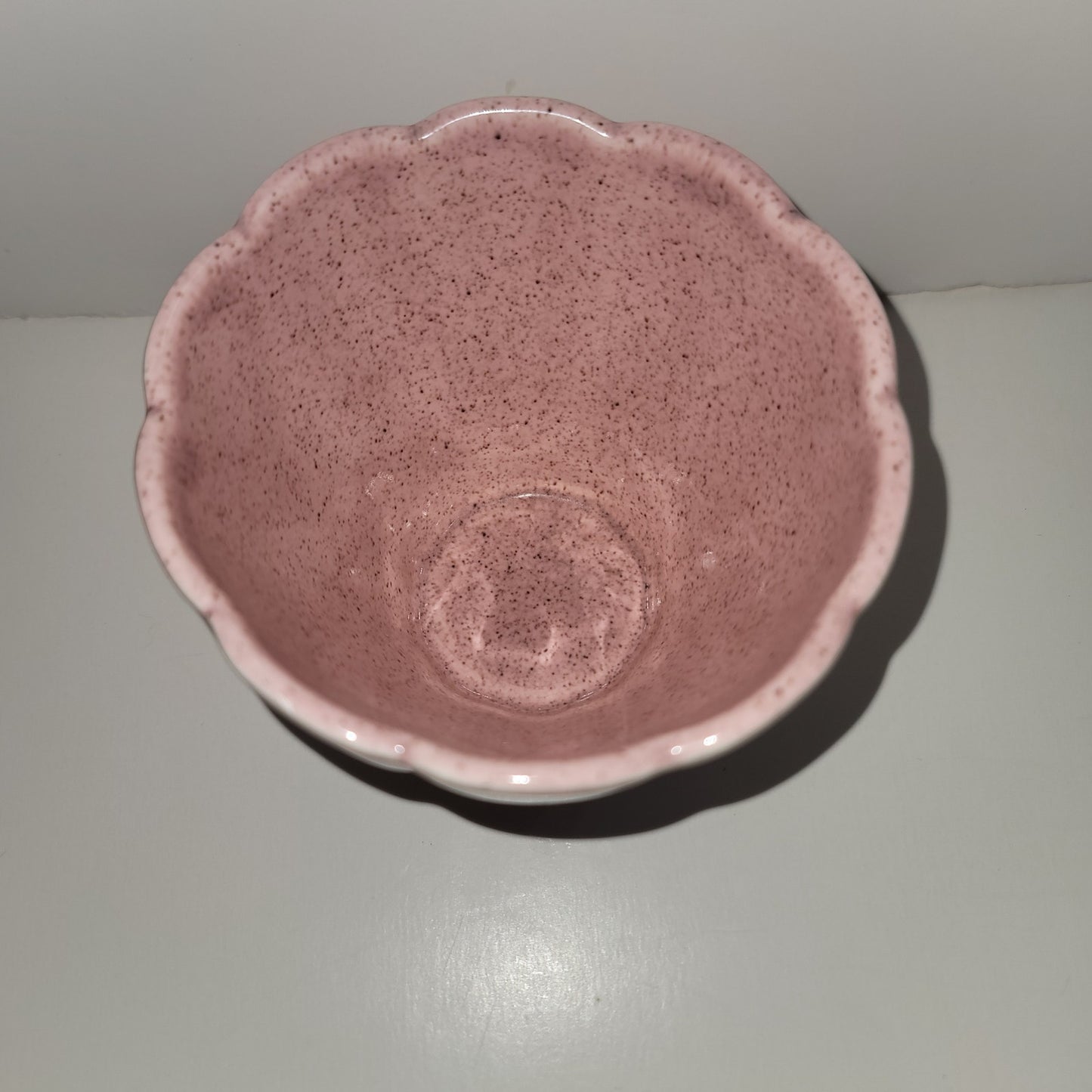 Vintage Pink Speckled Flowerpot Red Wing USA 1960 AND 1950s ribbed SUCCULENTS