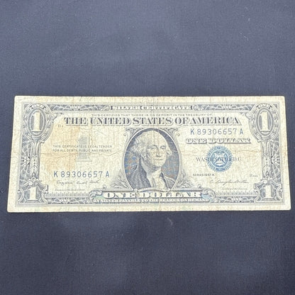 Paper Currency Bank Note USA Money $1 Series 1957 A Silver Certificate Blue Seal