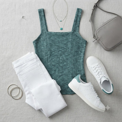 Bobeau gray Knit Tank Top Small NEW Ribbed Marled Sleeveless Layering Casual