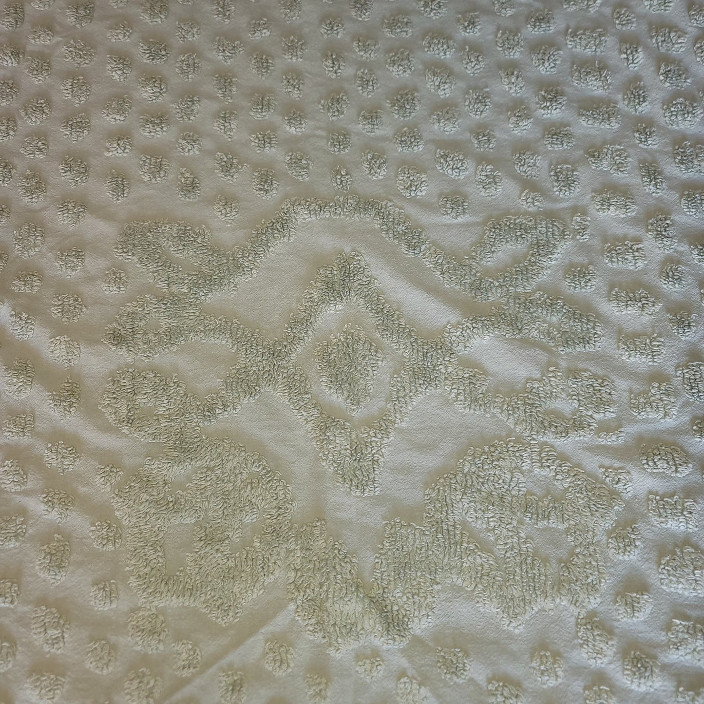 Sage green Chenille blanket Queen or King Bedspread Coverlet Vintage