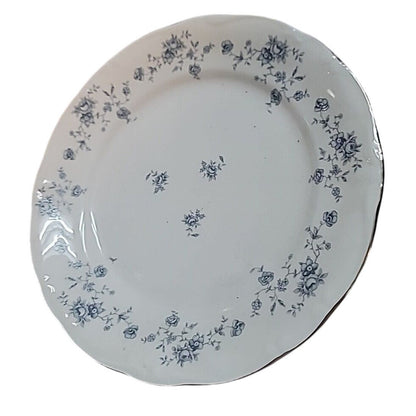 JOHANN HAVILAND Bavaria Blue Garland 10" Dinner Plate Germany SILVER RIM