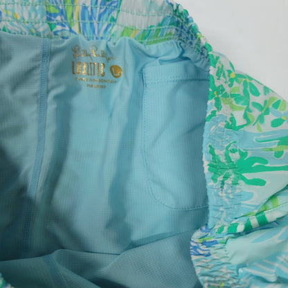 Lilly Pulitzer LUXLETIC Large shorts Jogging Athletic blue green running