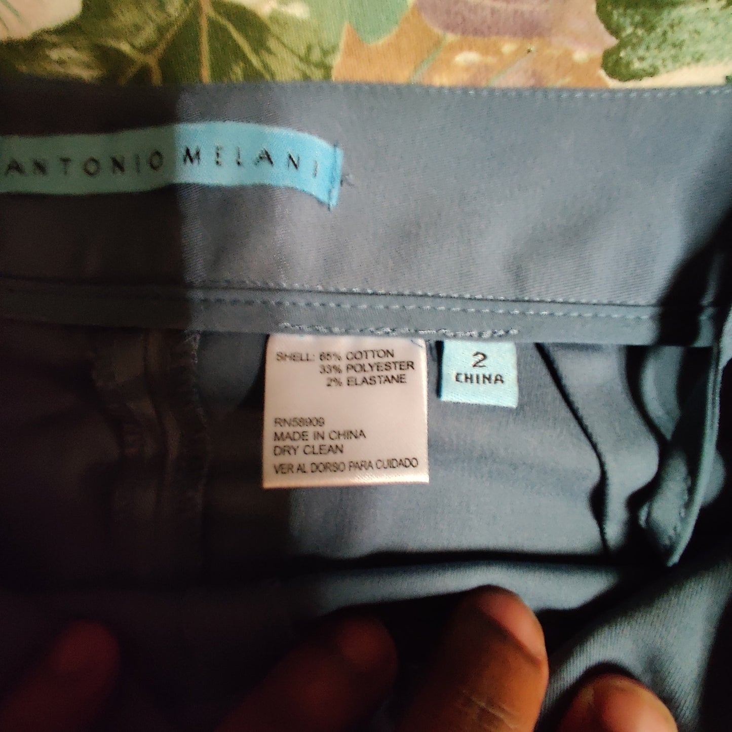 Antonio Melani Dusty Blue Side Zip Wide Leg Trousers Career Coastal Clean Sze 2